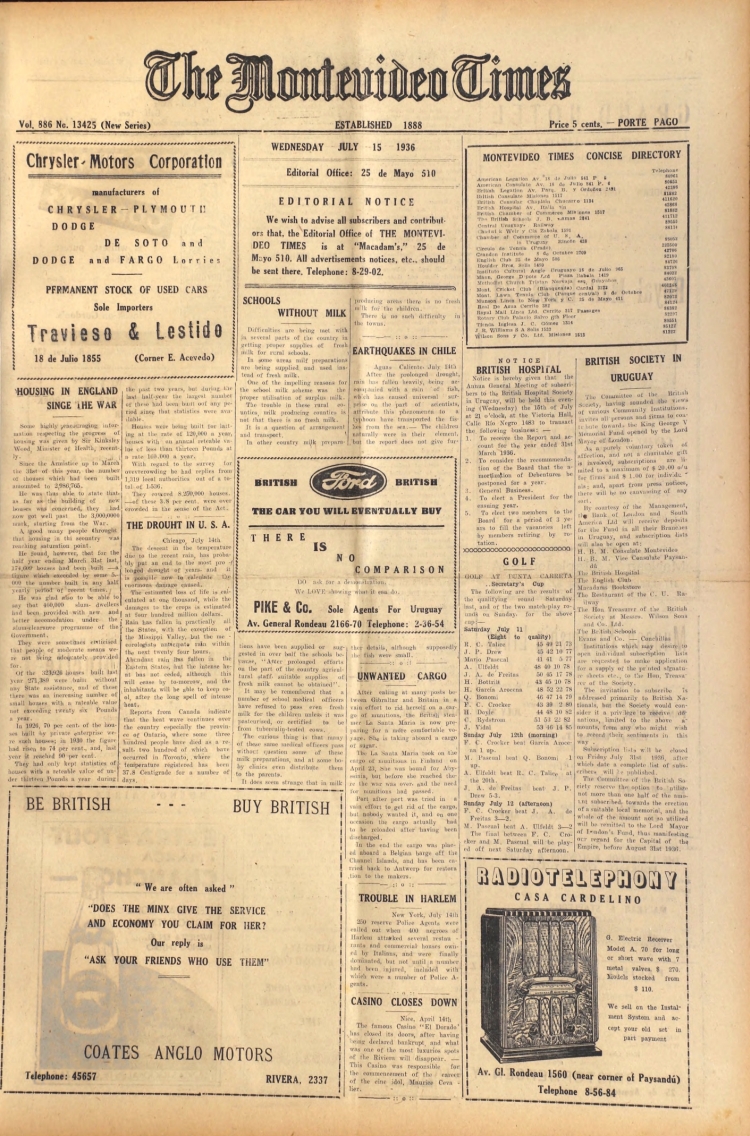 THE MONTEVIDEO TIMES del 15/07/1936